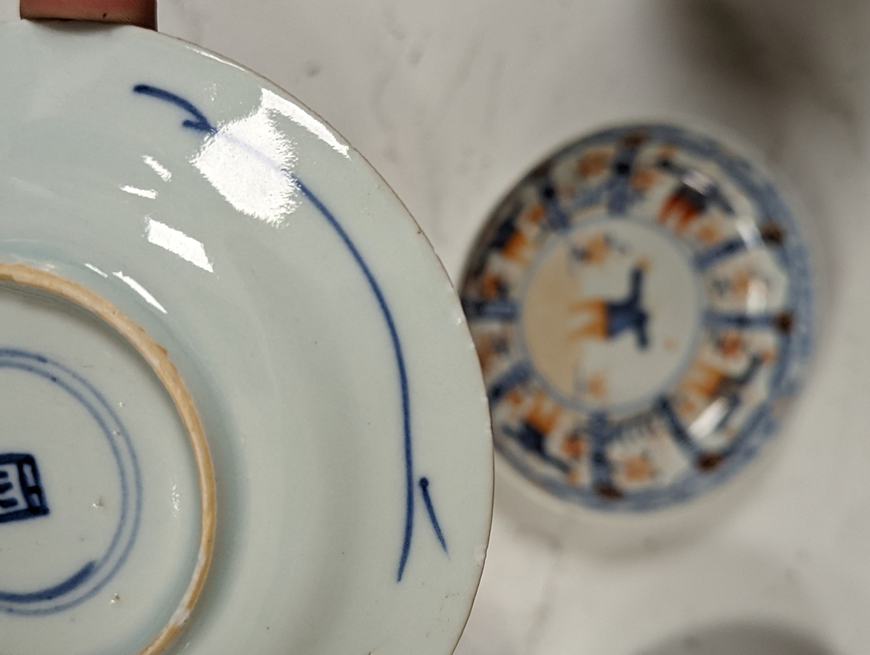 Ten various Chinese porcelain saucer dishes, largest 15cm